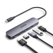 Anker USB C Hub, 5-in-1 USB Hub for Laptops, 4K HDMI Multiport Adapter with 90W Max Power Delivery, USBC & USBA Data Ports USB C Dongle, Compact for