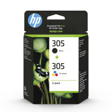 HP 305 Black/Tri-Colour Original Ink (6ZD17AE) – Works with: HP DeskJet 2700, 2700e, 2800, 4100, 4100e, 4200e Series, ENVY 6000, 6000e series, ENVY