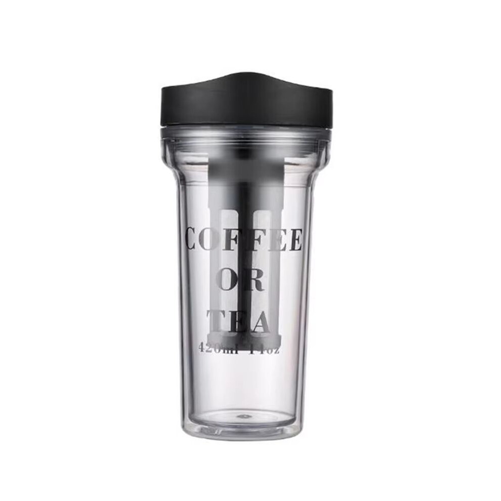 Semoic 420Ml Portable Coffee Cup With Integrated Coffee Filter - Ideal For Travel, Includes Tea Infuser, Cold Brew Coffee Maker