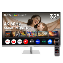 Smart Monitor 32 Inch with Smart TV System | UHD 4K@60Hz | Bluetooth, WiFi, Speaker, KVM | Voice Remote | HDR10 | HDMI 2.1, DP 1.4, PD 65W USB C (DP)