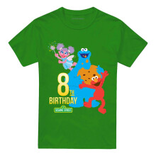 (4XL, Kelly Green) Sesame Street Unisex Adult 8th Birthday T-Shirt