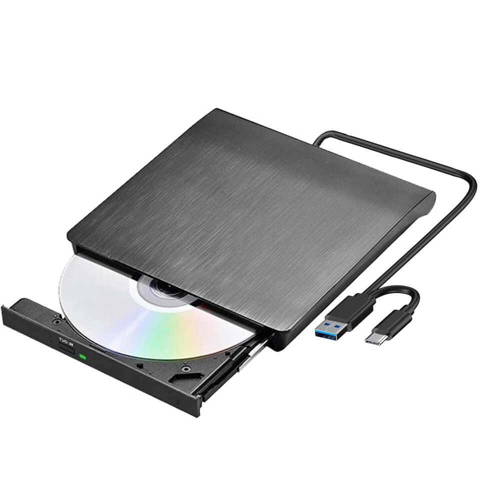 External Cd Dvd Drive, Portable Usb 3.0 Type-C Dvd/Cd Rw Writer Burner For Laptop Pc, Desktop, Mac, Ios, Windows 11/10/8/7 / Xp/Vista/Linux 5009785890689