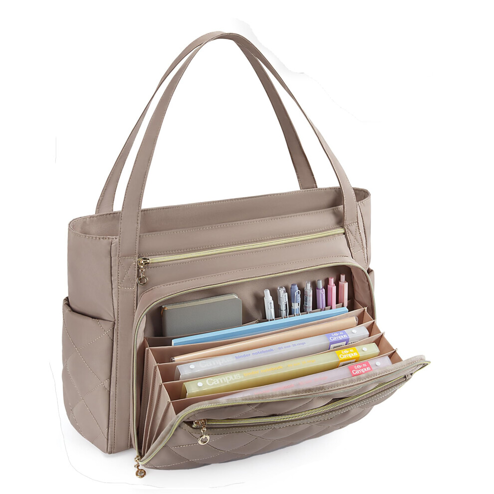 Bagsmart Laptop Tote Bag For Women, 15.6 Inch Teacher Work Bag Nurse Bag, Large Computer Briefcase, Quilted With Insulated Pocket For Nurse, Office, 8736209229233