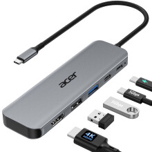 acer USB C Hub 5-in-1, USB-C to HDMI 4K@60Hz, USB-A+USB-C 5Gbps Data, PD 100W Charging Port, Aluminium Multiport Splitter Adapter for iPhone 17/16, M