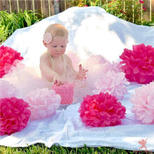 27 Pcs Mixed Tissue Paper Pompoms Pom Poms Flower Wedding Party Decoration ( )