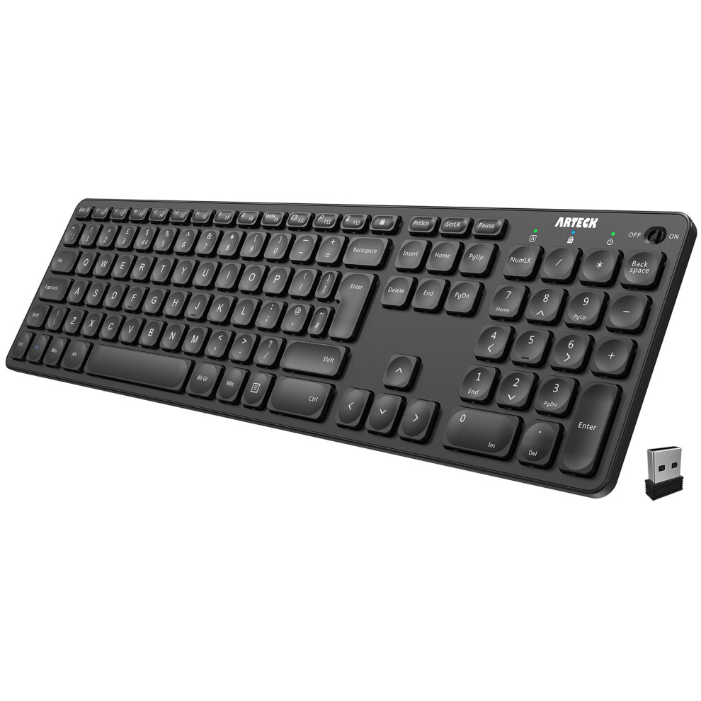 Arteck 2.4G Wireless Keyboard Ultra Slim Full Size Keyboard With Numeric Keypad And Media Hotkey For Computer/Desktop/Pc/Laptop/Surface/Smart Tv And 3083509397458