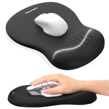 TECKNET Mouse Mat Wrist Support, Ergonomic Mouse Mat with Slow-rebound Memory Foam, Mouse Pad with Non-slip PU Base, Waterproof Computer Mousepad for