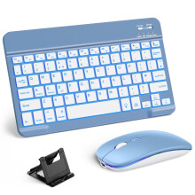 Vobafe Bluetooth Keyboard and Mouse Set with Backlight, Quiet Rechargeable Wireless Keyboard and Mouse with Phone Holder, for iPad/Samsung/iOS/Androi