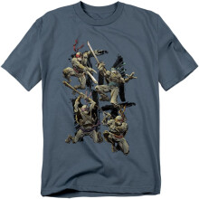 (L, Slate) Teenage Mutant Ninja Turtles Unisex Adult Shinobi T-Shirt