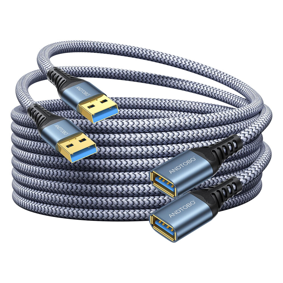 2 Pack-3M Usb Extension Cable, Usb 3.0 Type A Male To Female Extender Cables High-Speed Data Transfer 5Gbps Compatible With Gamepad, Printer, Webcam, 5002930058842