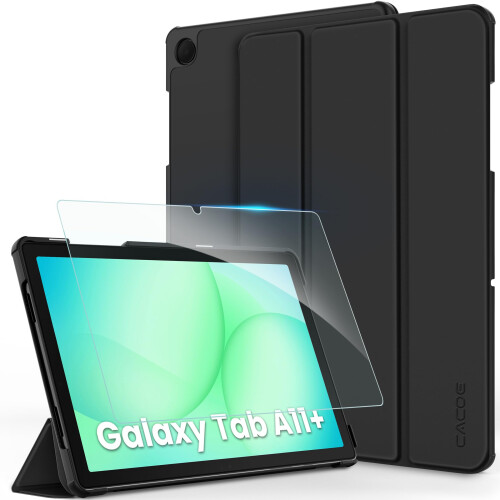CACOE Case for Samsung Galaxy A11+ Plus +Screen Protector, Black