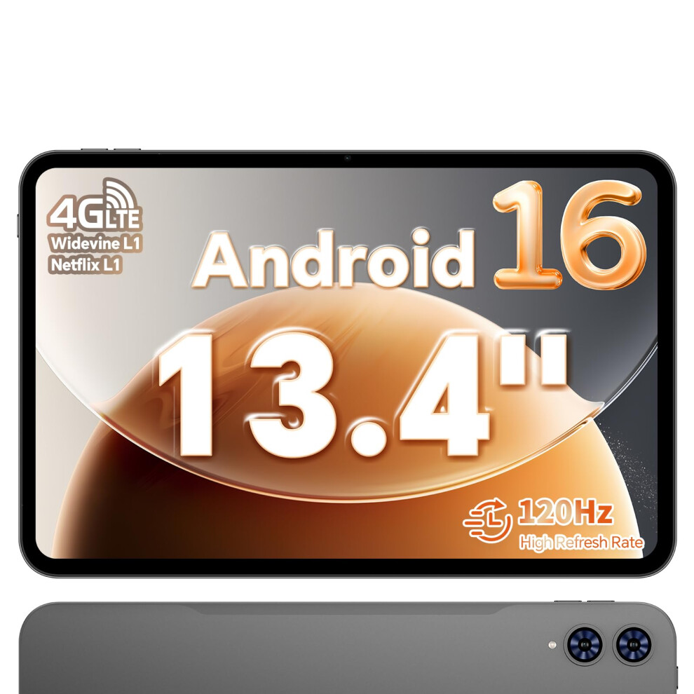 Teclast Tablet 13.4 Inch, T65 Android 16 Tablet, 26Gb Ram 128Gb Rom(Tf 1Tb), 8000Mah, 2.4G/5G Wifi,1920X1200 Ips, Quad-Core Large Tablets, 5+13Mp, Bt 4646293914547
