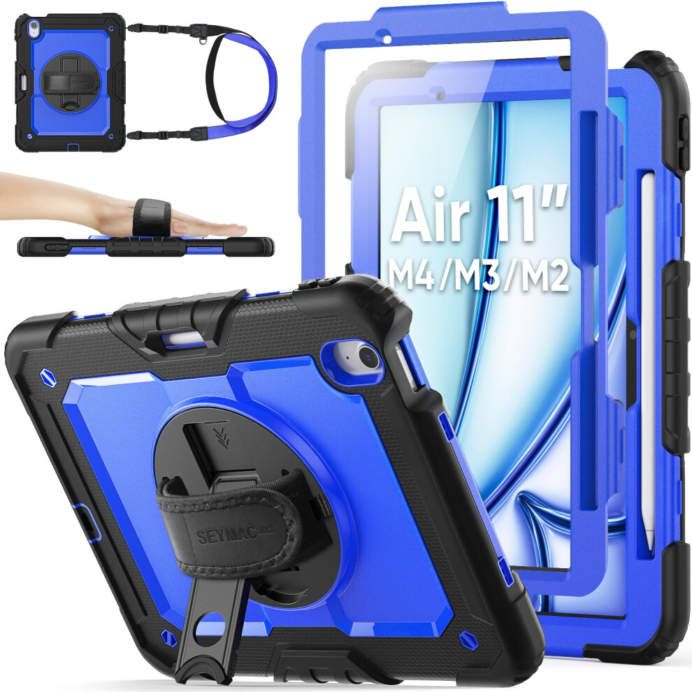 Photos - Laptop Bag SEYMAC stock Case for iPad Air 11-inch M4/M3/M2 , Heavy Duty Shockproof Case with Screen Protector, Pencil H(2026/2025/2024)