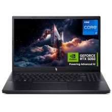 acer Nitro V15 ANV15-52 Gaming Laptop - Intel Core i7-13620H, 16GB, 512GB SSD, NVIDIA GeForce RTX 5050, 15.6" Full HD 165Hz, Windows 11, Black