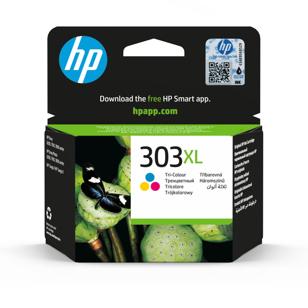 Hp 303XL Tri-Color High Yield Original Ink Cartridge (T6n03ae) - Works With: Envy Photo 6200, 7100, 7200, 7800, 7900 Series, 7230, 7234, 7930, 793
