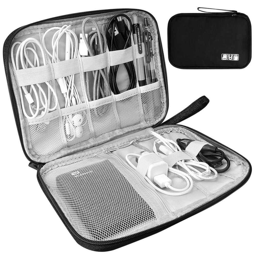 Hcfgs Electronics Accessories Organizer Bag, Waterproof Cable Organiser Bag, Universal Carry Travel Gadget Bag, Holiday Essentials For Men Women (Bla 5003588961522