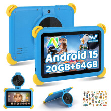 Ainmel Kids Tablet 7 inch Android 15 Tablet for Kids, 20GB+64GB (TF 1TB), Android Tablet with Parental Control, AI Dual Cam&Learning, WiFi 6/BT 5.3, W