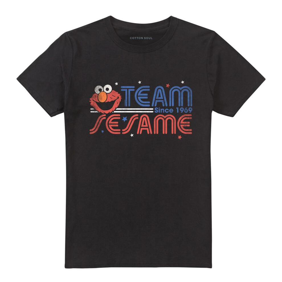 Sesame Street (5Xl, ) Unisex Adult Team Sesame T-Shirt Black