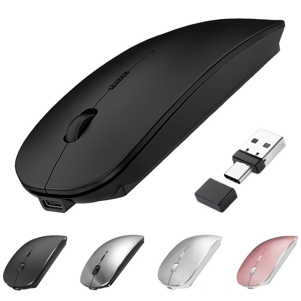Suteke Wireless Bluetooth Mouse for MacBook Air Pro iMac Laptop Desktop Surface Pro, Wireless Computer Mouse USB C Rechargeable Portable Slim Quiet M-image-OPC-PVHTFQ7-NEW