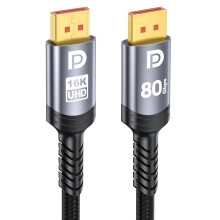 Sniokco 80Gbps DisplayPort Cable 2.1 4.5M, 16K DP Cable 16K@60Hz 8K@240Hz 4K@540Hz 360Hz 240Hz Compatible with HDR HDCP 2.3 DSC FreeSync G-Sync Monit