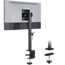 BONTEC Single Monitor Arm for 13-34 Inch Screens, Height Adjustable Desk Mount with Full Motion, VESA 100 x 100mm, Supports Up to 10kg, Cable Managem