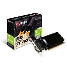 MSI GeForce GT 710 2GD3H LP Graphics Card '2GB DDR3, 954MHz, Low Profile, Low Consumption, VGA, DVI-D, HDMI, HTPC, Silent Passive Fanless Cooling Sys
