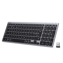UGREEN Wireless Keyboard, Bluetooth Keyboard with UK Layout, Mini and Rechargeable Ergonomic Keyboard, BT5.4 &2.4GHz Dual Modes, Connect 3 Devices, f
