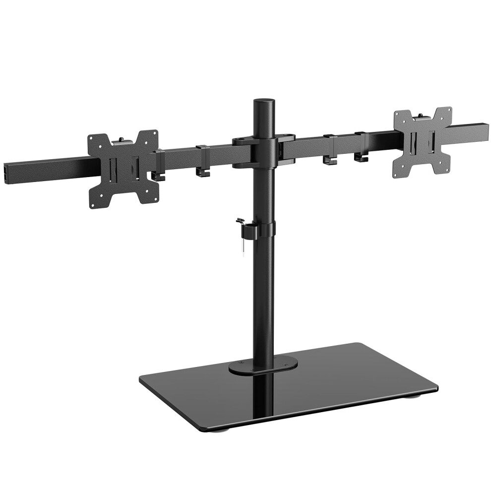 Wali Dual Monitor Stand For 13 To 27 Inch Screen, Freestanding Arm With Tilt Swivel Rotate Extension, Height Adjustable, Holds Up To 10 Kg/Arm, Vesa 4801325393817