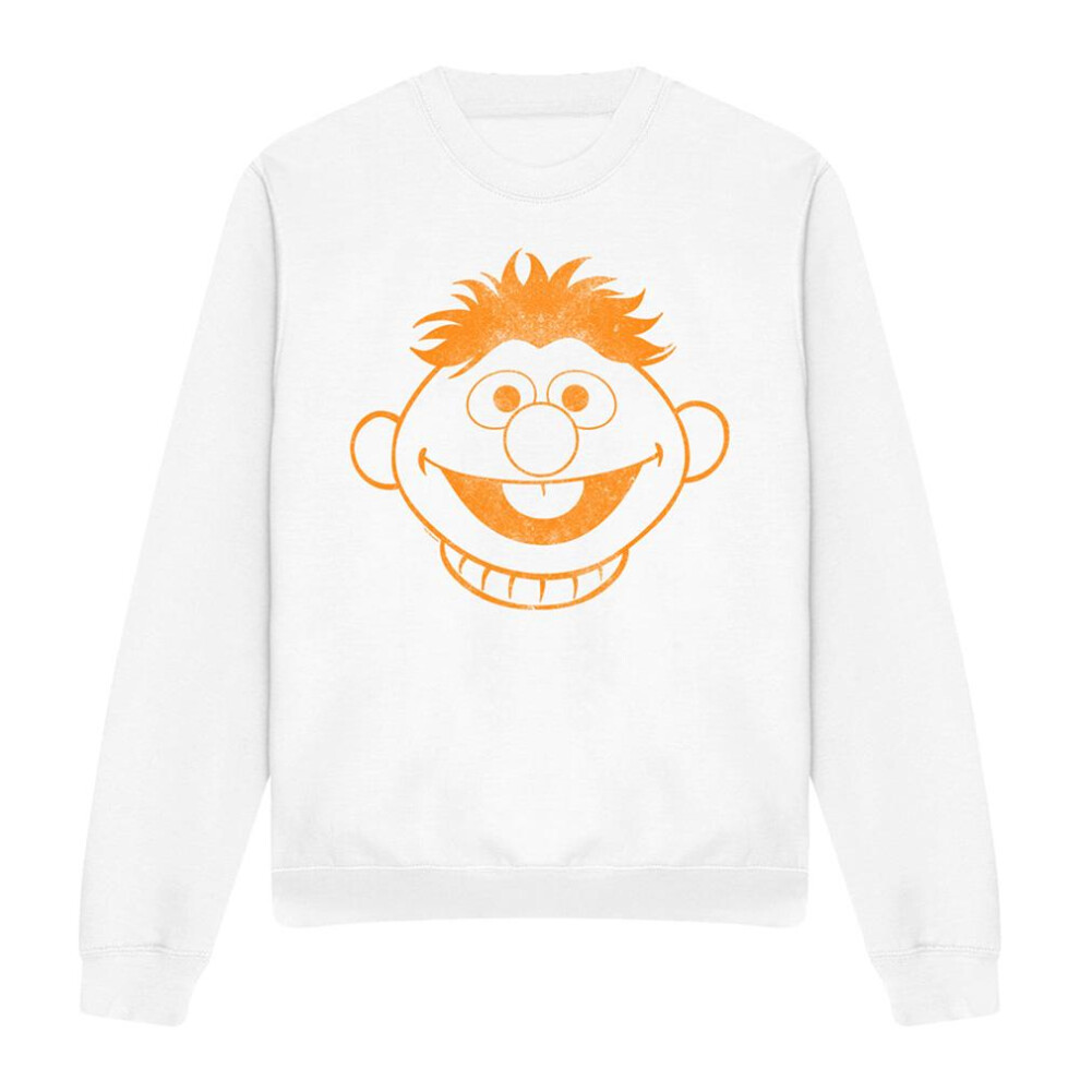 Sesame Street (L, ) Unisex Adult Ernie Sweatshirt White
