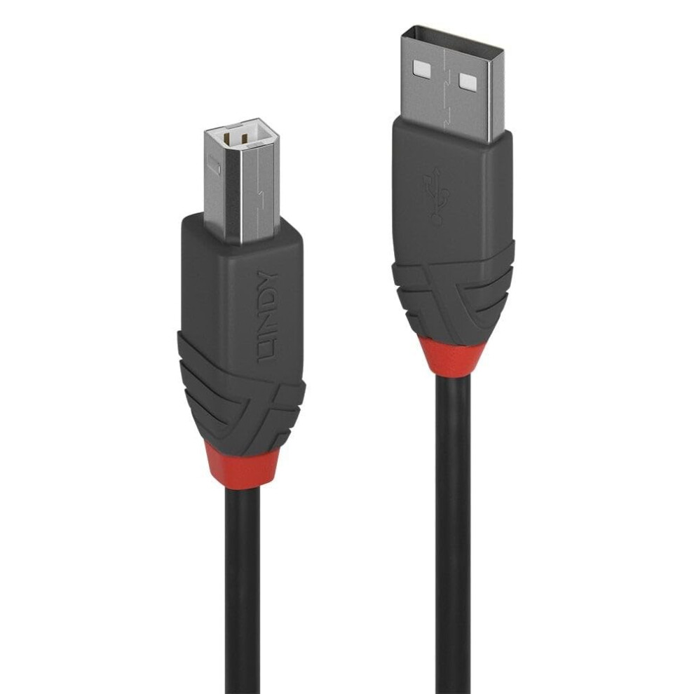Lindy 0.5M Printer Cable Usb 2.0 Type A To B Cable, Compatible With Printers And Scanners, Epson Hp Canon Envy Lexmark Dell Brother Printer Dac Xerox 5007736628442