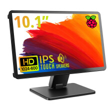 ROADOM Touch Screen with Case, 10.1’’ Raspberry Pi Screen, IPS FHD 1024600,Responsive and Smooth Touch,Dual Built-in Speakers,HDMI Input,Compati