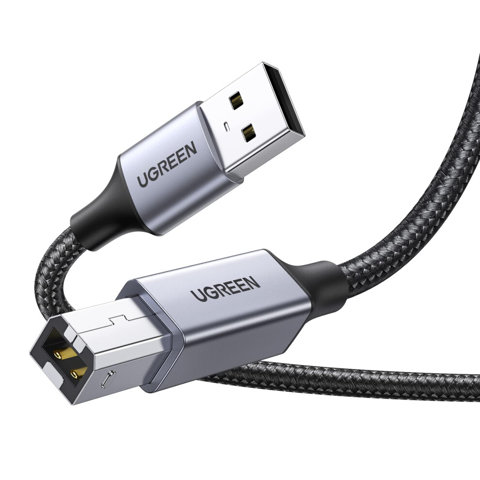 Ugreen Usb A To B Printer Cable,Braided Usb 2.0 Type A To Usb B Male Lead, Midi Cable Compatible With Midi Keyboard/Dj Controller, Epson/Hp/Deskjet/E 5003413807315