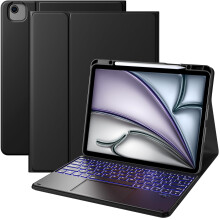Vobafe Case with Keyboard for iPad Air 13 Inch 2026 M4/2025 M3/2024 M2, iPad Pro 12.9 (3.4.5.6. Gen), QWERTY Keyboard Multi-Touch Trackpad, 7-Color B