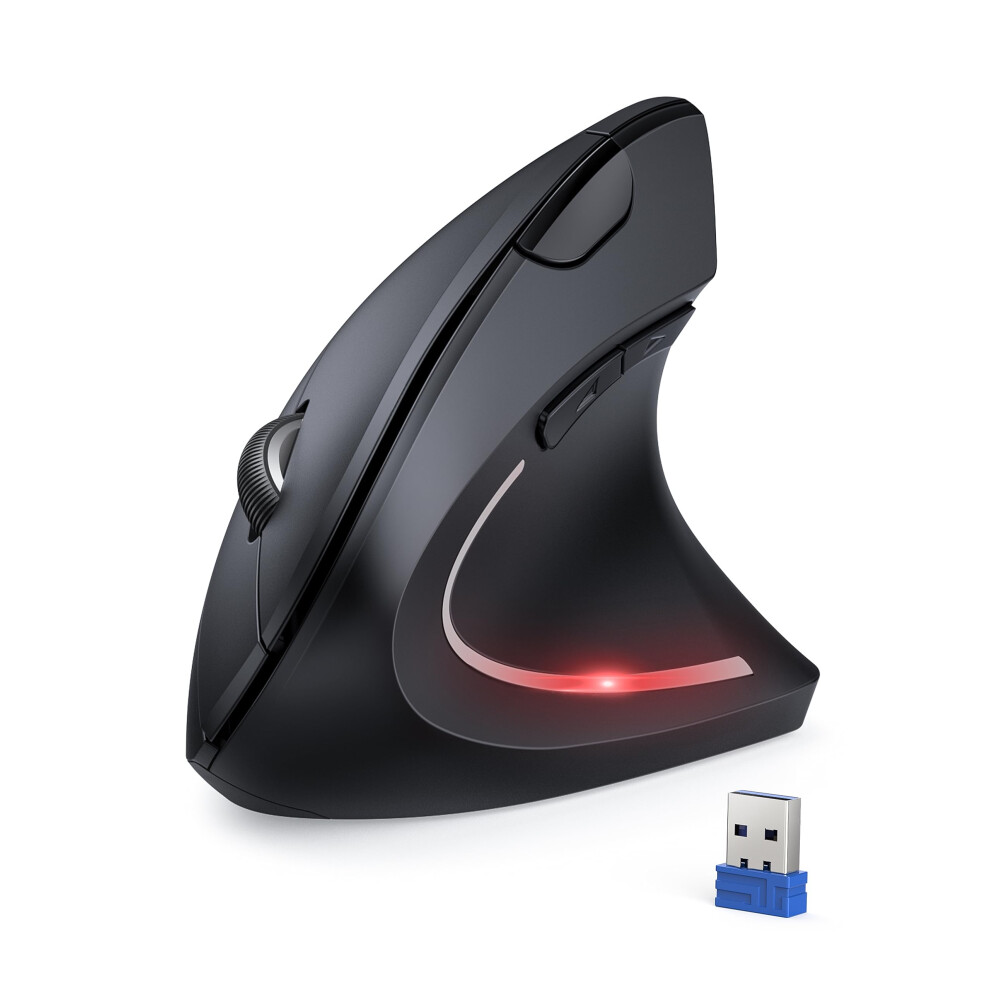 Tecknet Ergonomic Mouse, 4800Dpi Wireless Vertical Mouse 6-Button Silent Mice With 5 Adjustable Levels Dpi, Usb Receiver, 2.4G Cordless Computer Mous