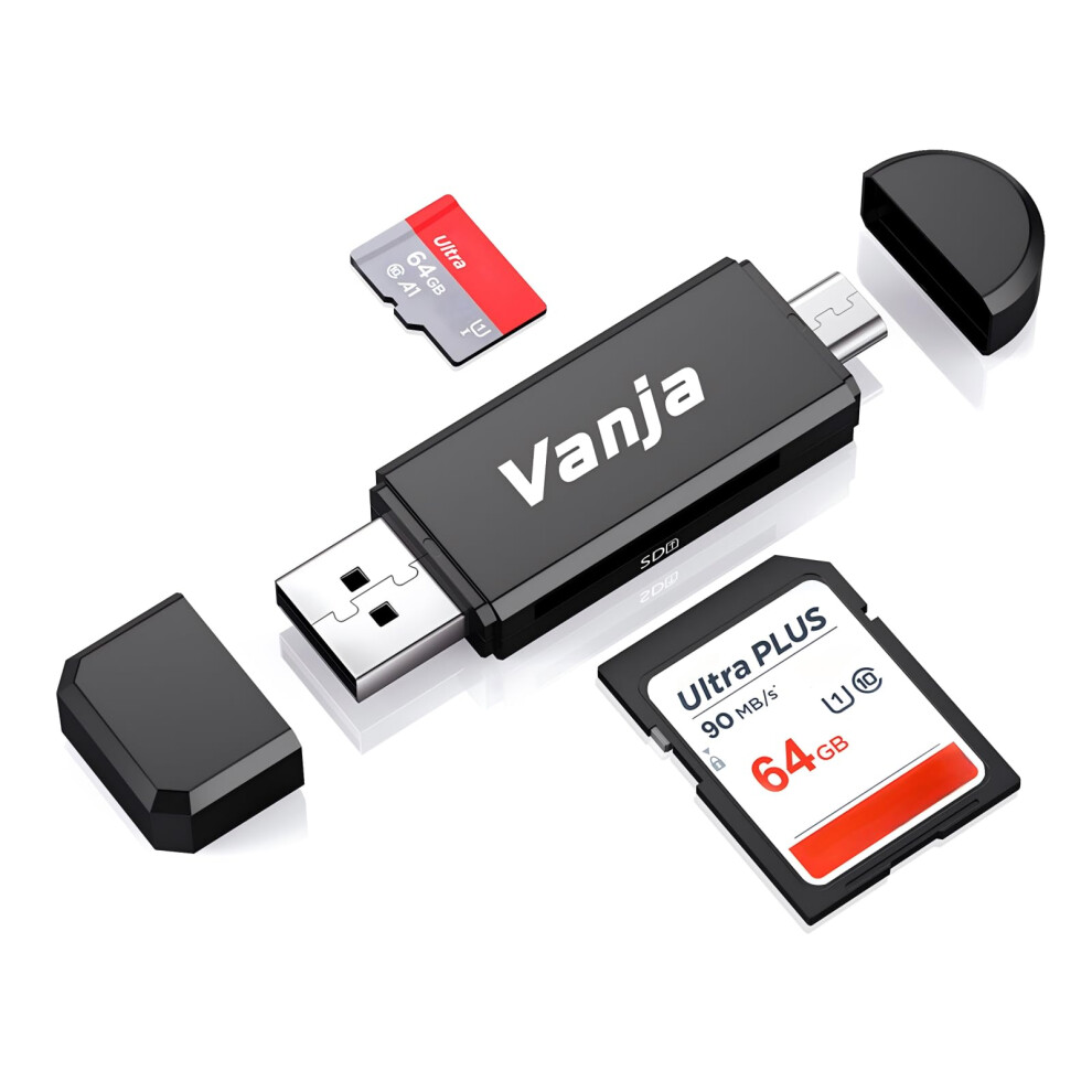 Vanja Sd/Micro Sd Card Reader, Micro Usb Sd Card Adapter And Usb To Sd Memory Card Reader Otg Device For Sdxc, Sdhc, Sd, Mmc, Rs-Mmc, Micro Sdxc, Mic 5092845352012