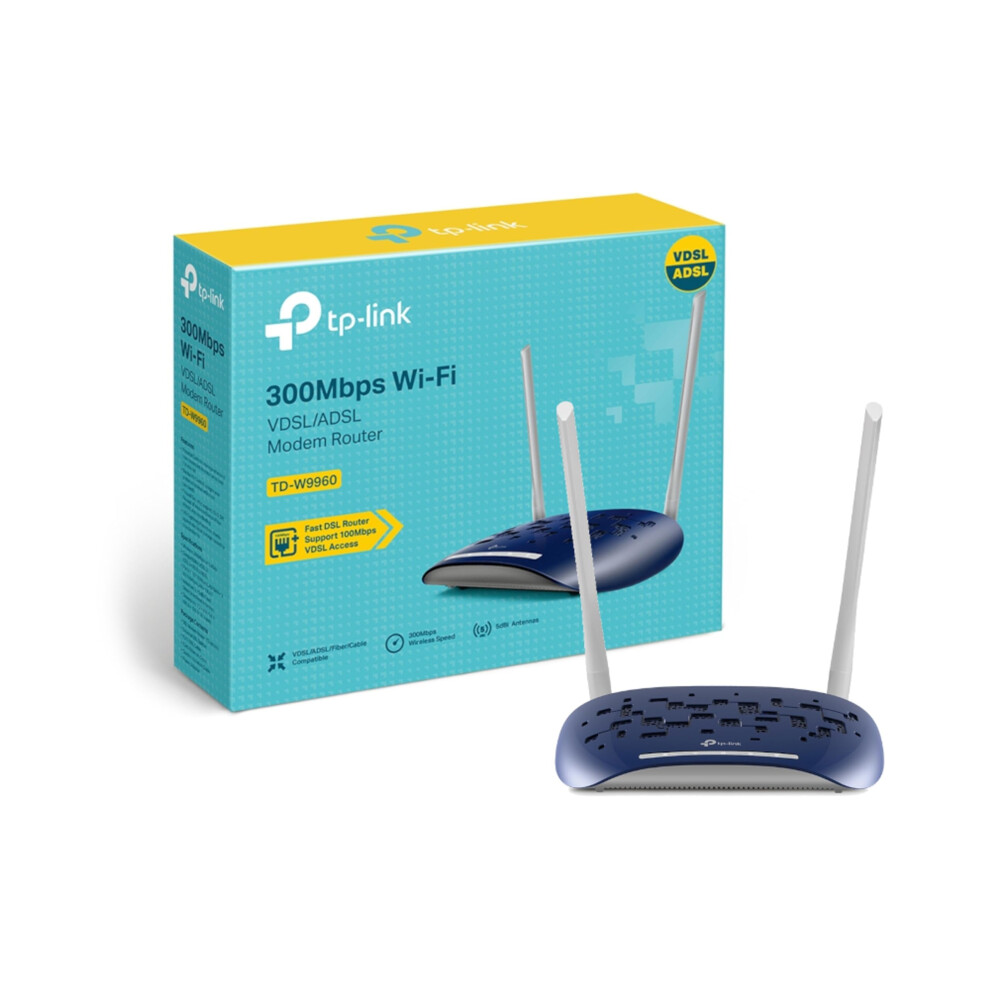 Tp-Link Td-W9960 300 Mbps Wireless N Vdsl/Adsl Modem Router,6Kv Lightning Protection,2 Omni Directional Antennas,Compatible With Vdsl2/Adsl2+/Adsl2/A