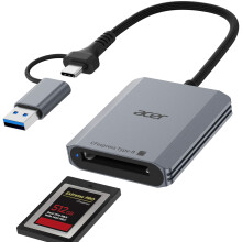 Acer CFexpress Type B Card Reader, 10Gbps USB 3.2 Gen 2 CF Express Type B Card Adapter, 2-in-1 USB-C&USB-A CFB Card Reader Compatible with iPhone 17/