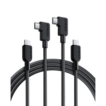 Anker USB C Cable Right Angle, 240W 2-Pack 6 ft USB C to USB C Cable, 90 Degree Type C Braided Charging Cord, for MacBook Pro, iPhone 17/16/15, iPad