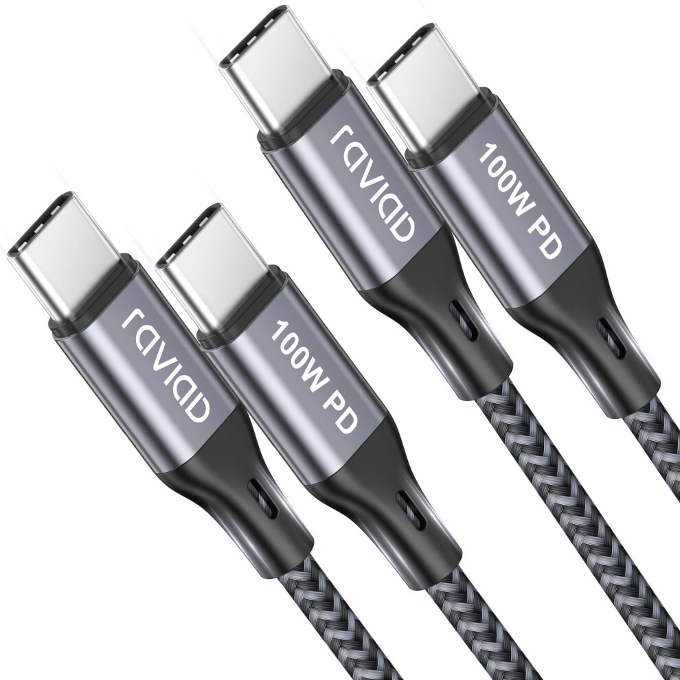 Raviad 100W Usb C To Usb C Charger Cable 2M 2Pack, Usbc To Usbc Cable 5A Fast Charge Type C Charger With E-Mark Chip For Iphone 17/17E/16/16E/15 Pro 5009904095865