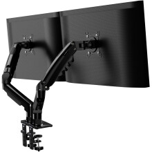 Invision Monitor Arm Desk Mount for 19-32 Inch Screens - VESA 75/100mm Desk Clamp Stand - Tool Free Height Adjustment with Tilt Swivel Rotate - Incre