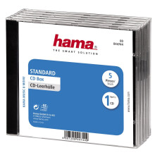 Hama CD Jewel Case Pack of 5 Transparent/Black