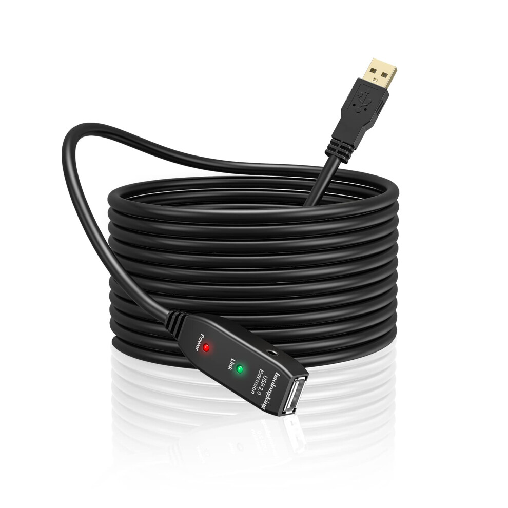 Baolongking Usb Extension Cable 5M,10M,15M,20M, Usb2.0 Active Repeater A Male To A Female Long Cables With Signal Booster (10M) 5009314848211