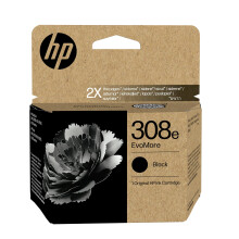 HP 308e EvoMore Black Original Ink Cartridge (7FP22UE) - Works Envy 6110, 6120, 6130, 6520, 6530 series