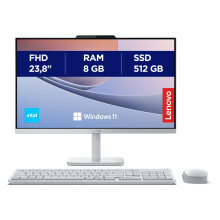 Lenovo A100 All-in-One Desktop PC | 23.8 inch Full HD | Intel N100 | 8 GB RAM | 512 GB SSD | Wi-Fi 6 | Windows 11 Home | Wireless EOS Keyboard and Mo