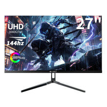 CRUA 27 Inch 4K Gaming Monitor,UHD(3840x2160) 4K 144Hz Flat Monitor, Adaptive Sync,HDMI 2.1 & DP 1.4,Tilt Adjustment PC Monitor, Wall Mountable, for W