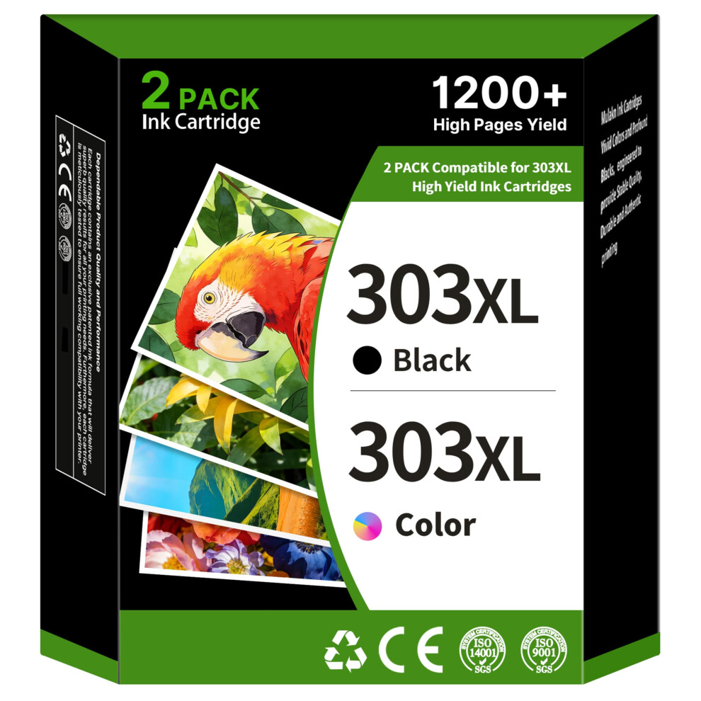 303Xl Ink Cartridges High Yield Remanufactured For Hp 303 303XL Ink Cartridges And Colour 303XL For Hp Envy Inspire 7220E 7221E 7920 7920E Envy Black 3648375276421