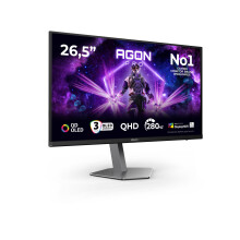 AOC AG276QZD2 26.5 inch WQHD Monitor 280Hz, QD-OLED Panel, 0.03ms GtG, Adaptive Sync, HDR400 TrueBlack, G-Sync Compatible, Height Adjustment, Speaker