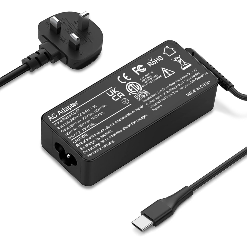 Fewrjg 100W Usb C Universal Laptop Charger Compatible With Mac Book Pro 16 15 13 2018/2019/2020, Lenovo Thinkpad, Hp Chromebook,Dell Xps,Acer,And All 4618747930069