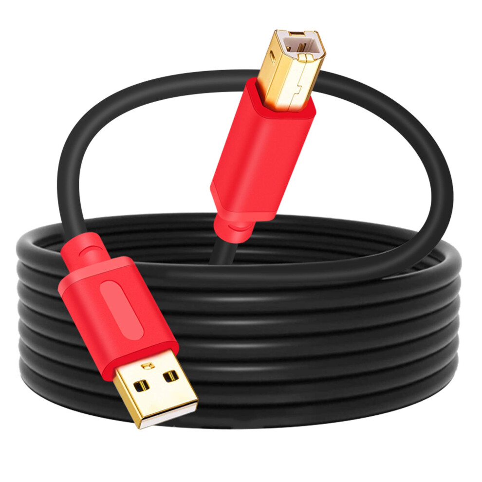 Tanqy Printer Cable 3M, Usb 2.0 High Speed -Plated Connectors Printer Scanner Cable Cord A Male To B Male For Hp, Canon, Lexmark, Dell, Xerox, Sa Gold 5007233744478