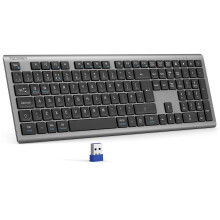 TECKNET Wireless Keyboard,Rechargeable 2.4GHz Silent Keyboard, Scissor Keys for Comfort & Stability, Full Size keyboard wireless with Numpad & Hotkey